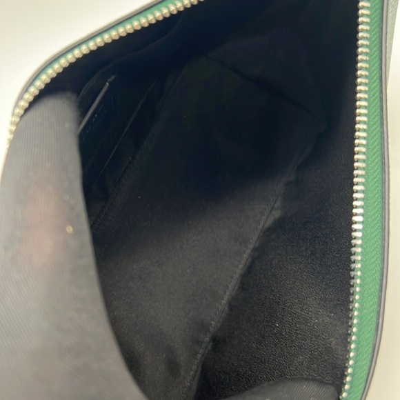 Coach Zip Top Shoulder Bag Silver Emerald Green CW390 - Picture 8 of 16